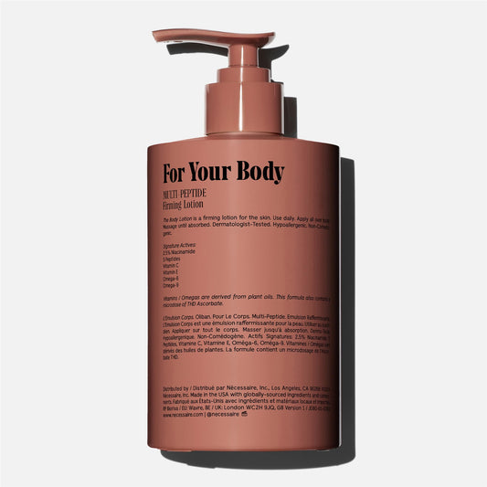 Pump dispenser of Nécessaire Olibanum lotion for quick, easy application.