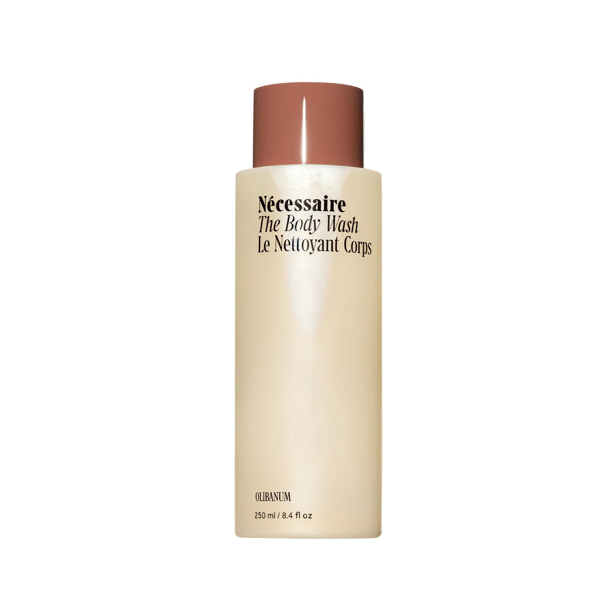Nécessaire Olibanum body wash bottle ready for daily cleansing