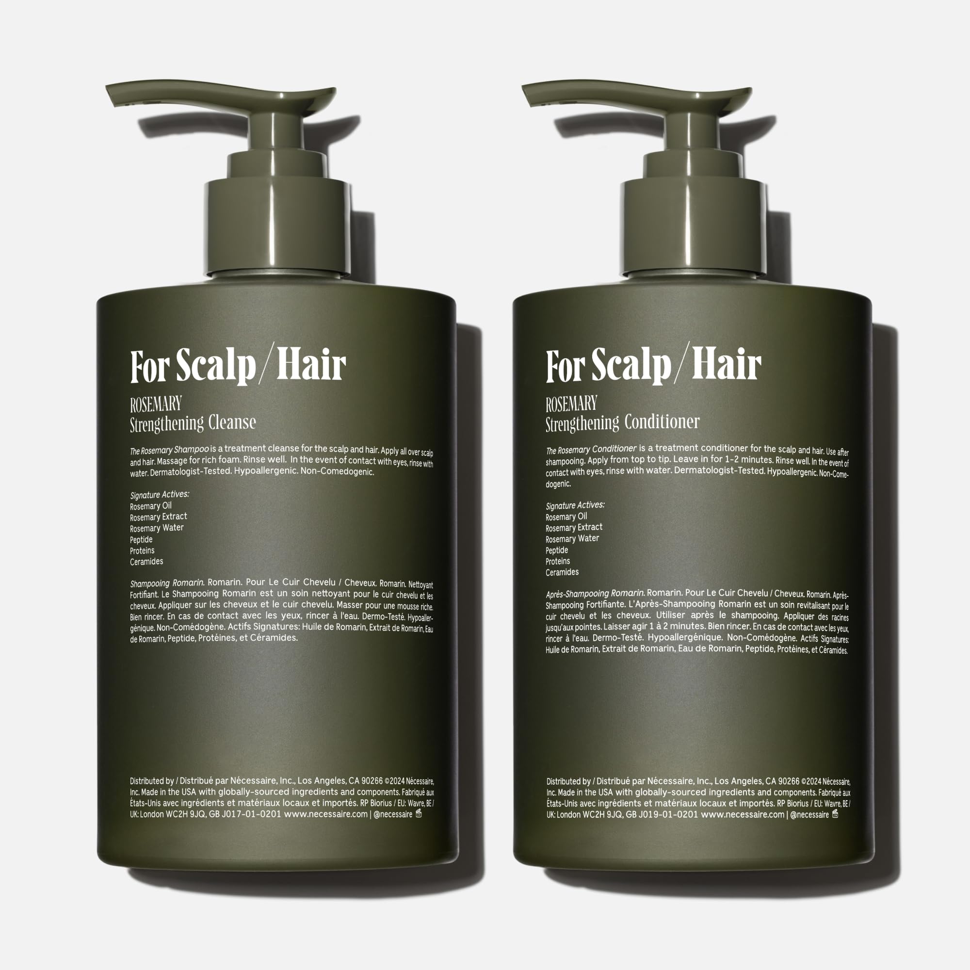 Nécessaire Rosemary Conditioner bottle shows detangling-friendly texture and softening formula.