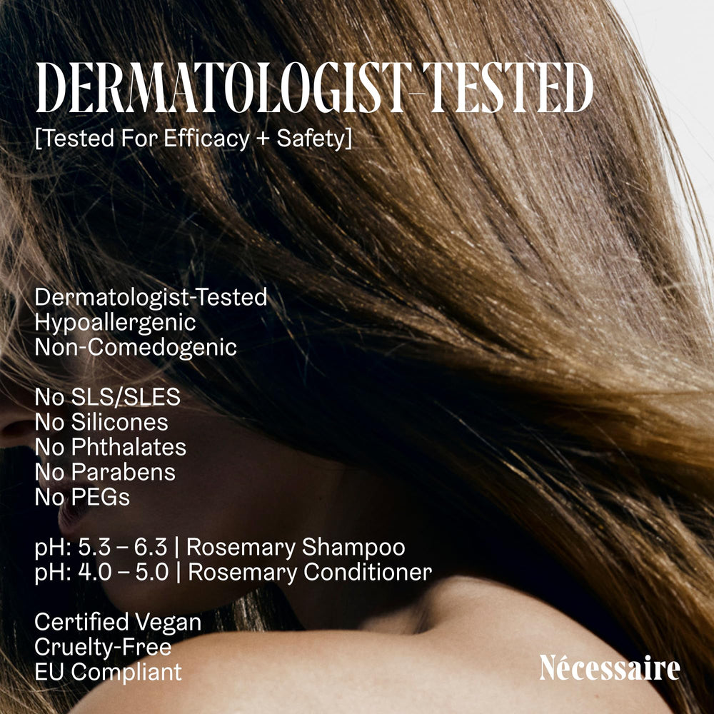 Nécessaire Rosemary Hair Duo step 2 application showing detangling after conditioner