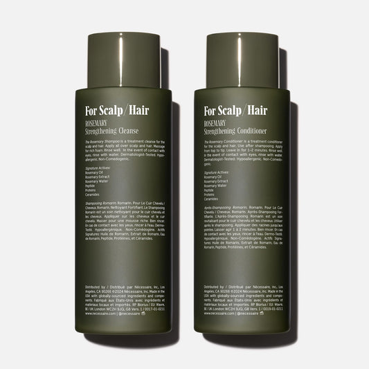 Nécessaire Rosemary Hair Duo conditioner bottle highlighting detangling and softness