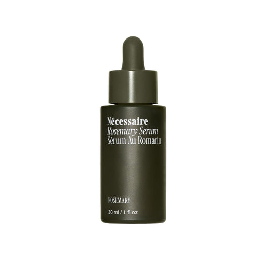 Nécessaire Rosemary Serum bottle front view signaling denser hair appearance