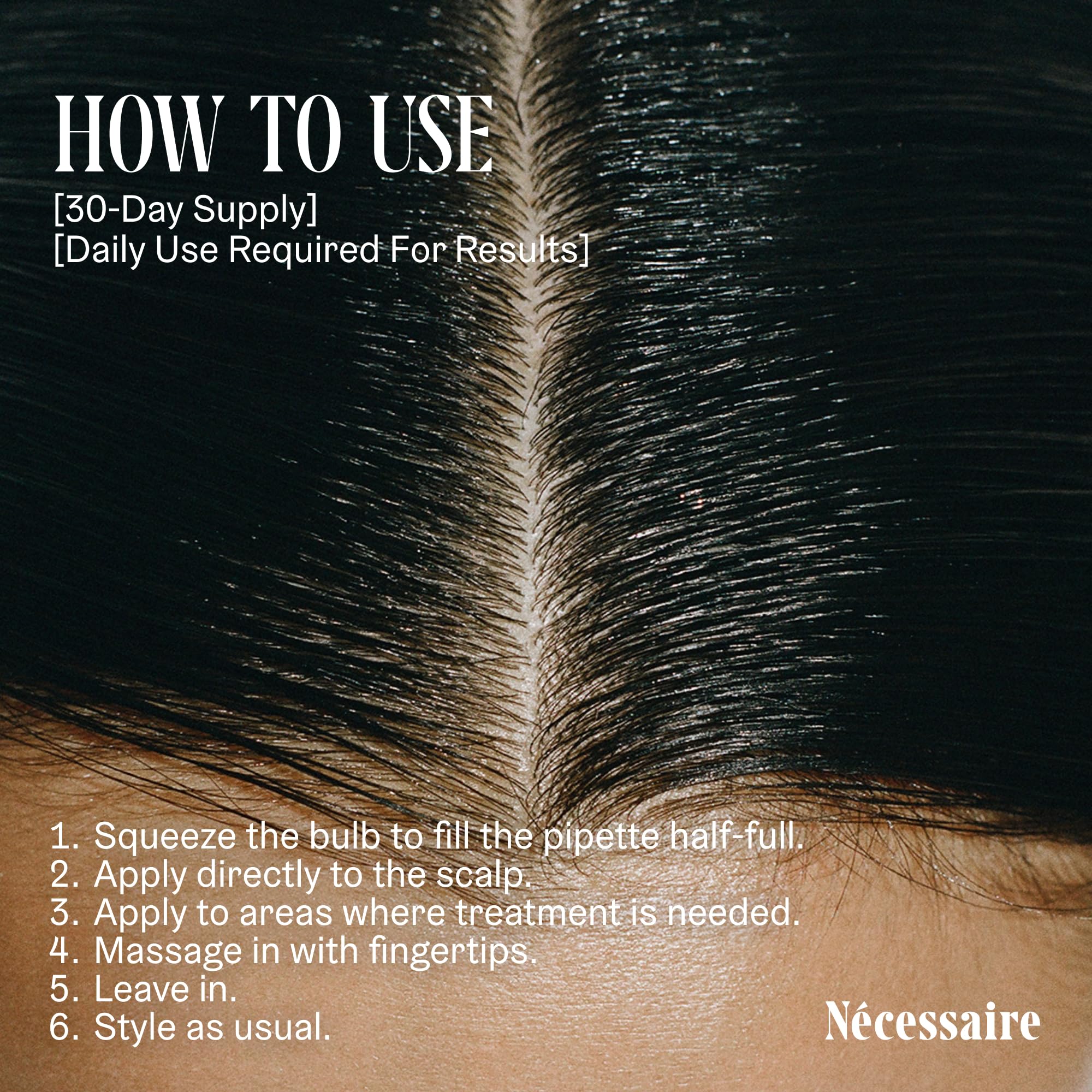 Dermatologist-tested label on Nécessaire Rosemary Serum packaging