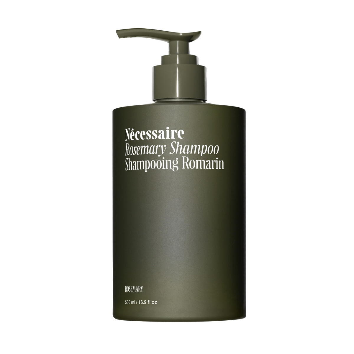 Nécessaire Rosemary Shampoo with Pump bottle for daily cleansing and resilient hair.