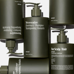 Nécessaire Rosemary Shampoo pump close-up for easy dispensing.