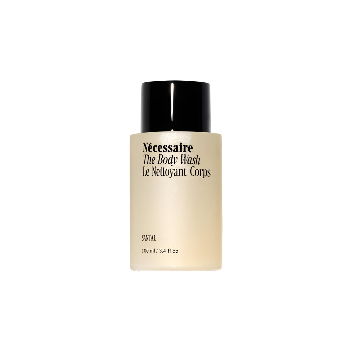 Nécessaire Santal bottle front for daily cleansing and eco-conscious packaging