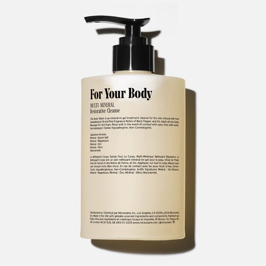 Nécessaire Santal rich foam captures luxurious lather for bath time.