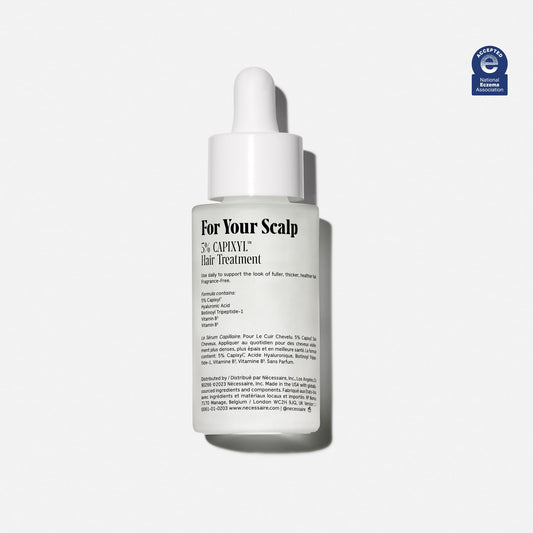 Nécessaire Scalp Serum pipette dispense shot, easy daily application.
