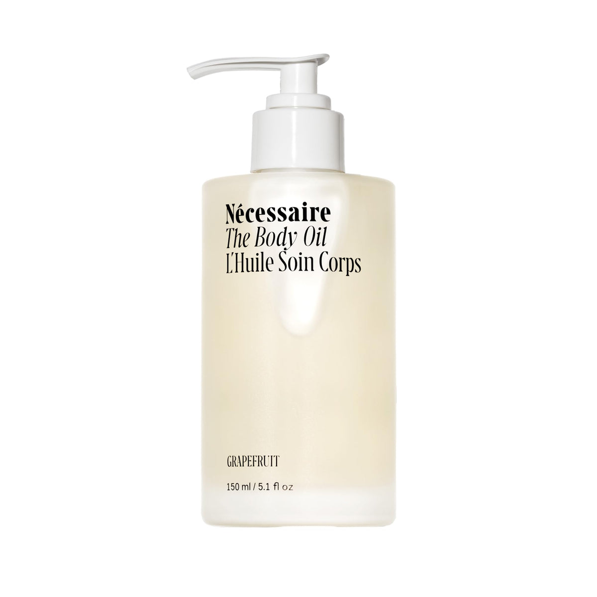 Nécessaire The Body Oil bottle pour demonstrates smooth, fast absorption for daily skincare.