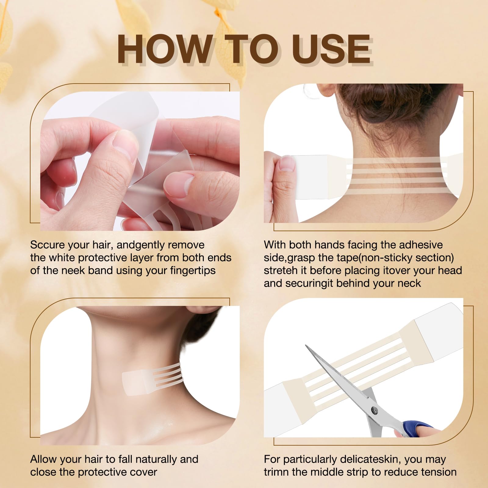 Neck Tightening Patches hypoallergenic-silicone skin-safe, ideal for sensitive skin.