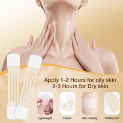 Neck Tightening Patches water-resistant design withstands pool and sweat during events.