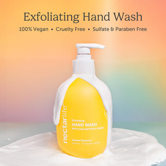Nectar Life Hand Wash with shea butter nourishes dry skin.