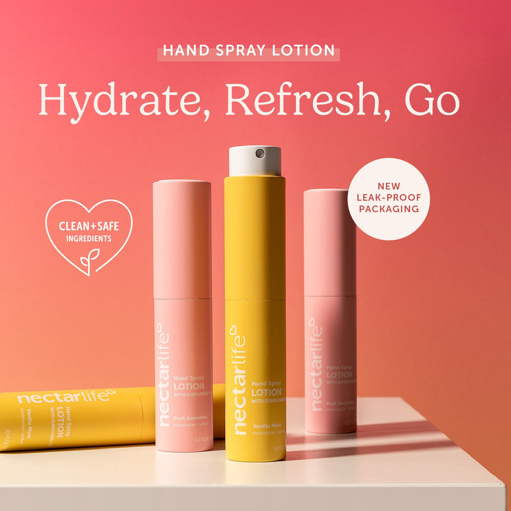 Nectar Life hand spray in action delivering quick hydration