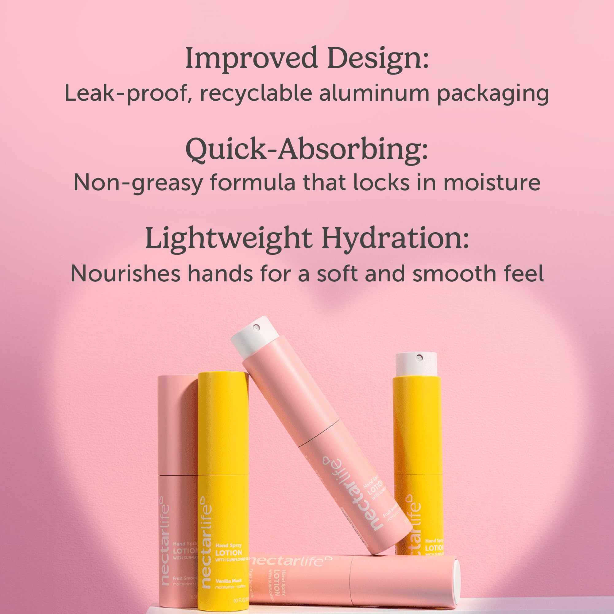 Travel-size bottle ideal for purses and carry-ons