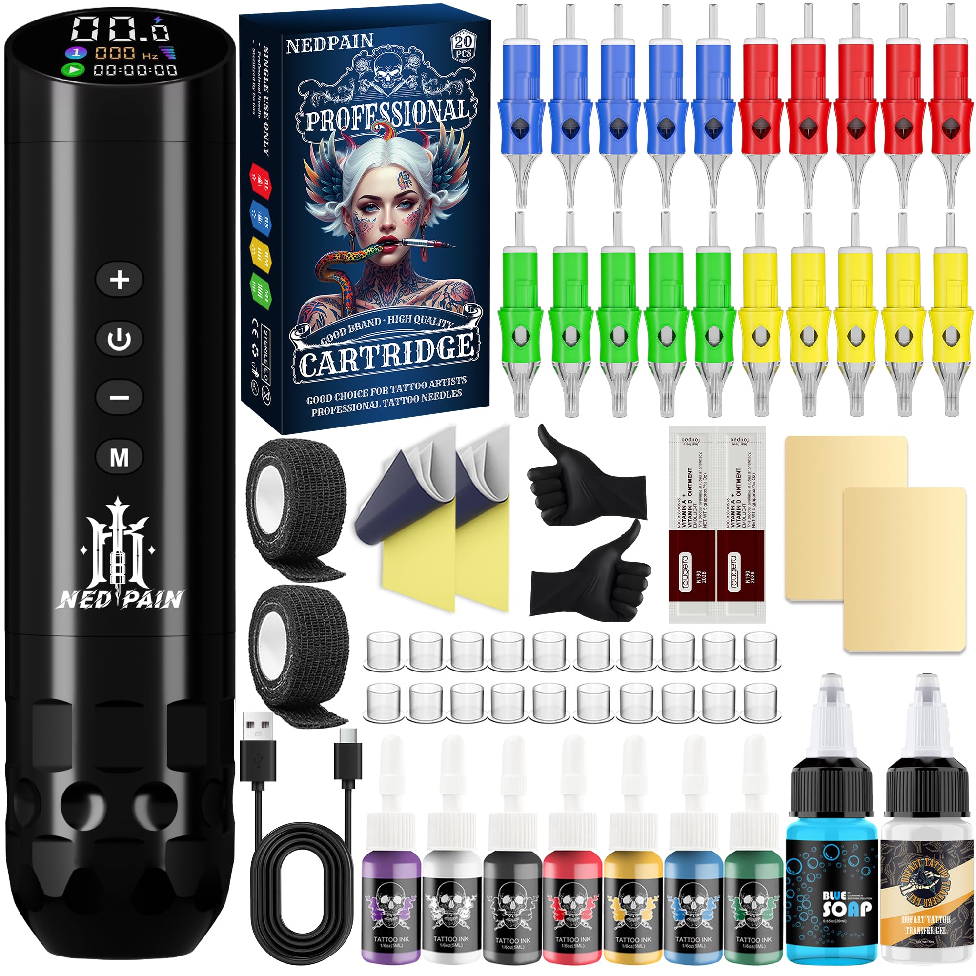 NedPain 20-cartridge needles set for versatile techniques