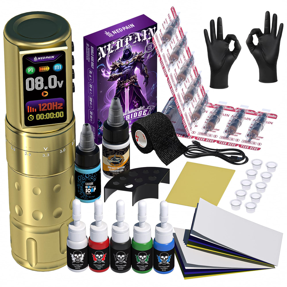 NEDPAIN practice skin and ink accessories included for immediate training