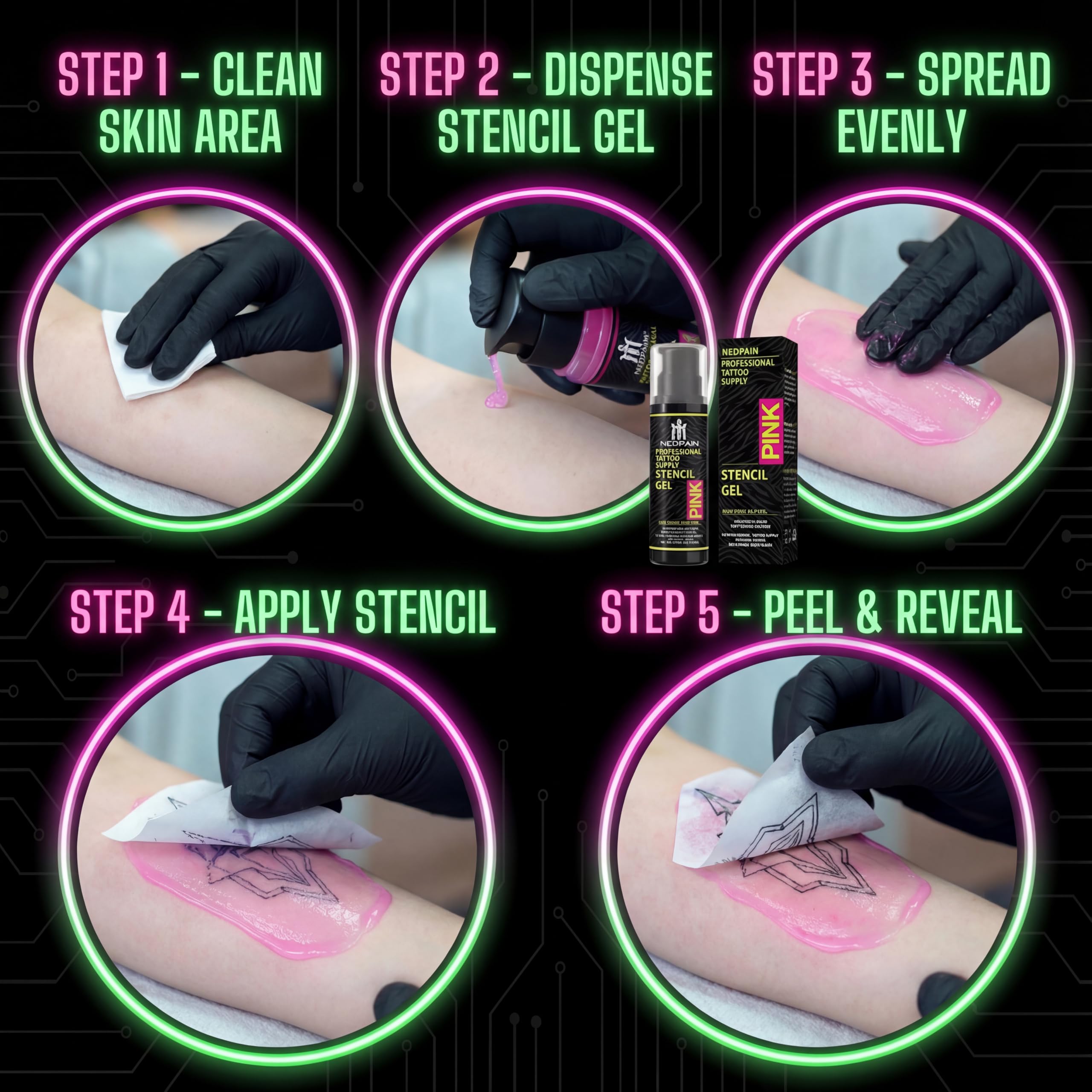 NedPain stencil compatibility with thermal, hand-drawn, carbon papers and machines.