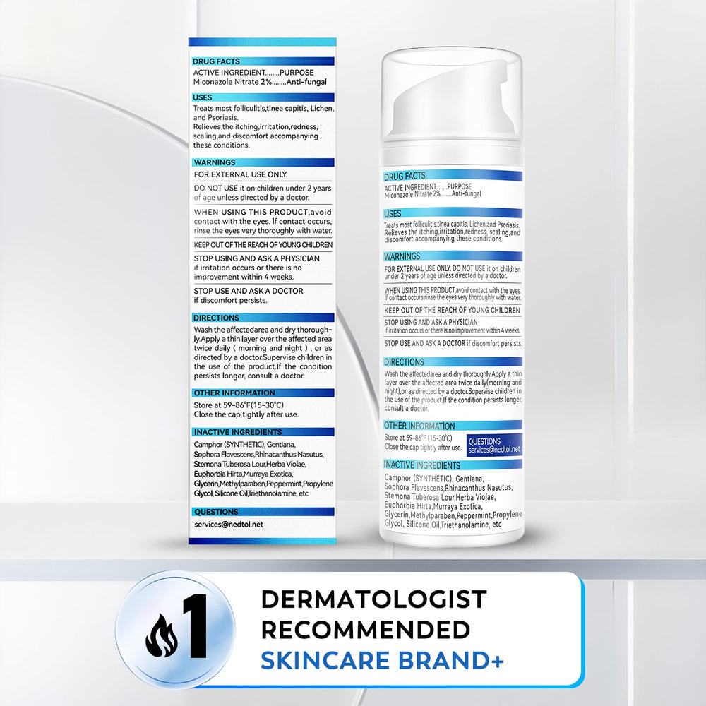 Nedtol Folliculitis Treatment Cream usage scene suggests simple daily self-care.