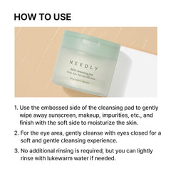 Vegan NEEDLY pad material emphasizes soft texture.