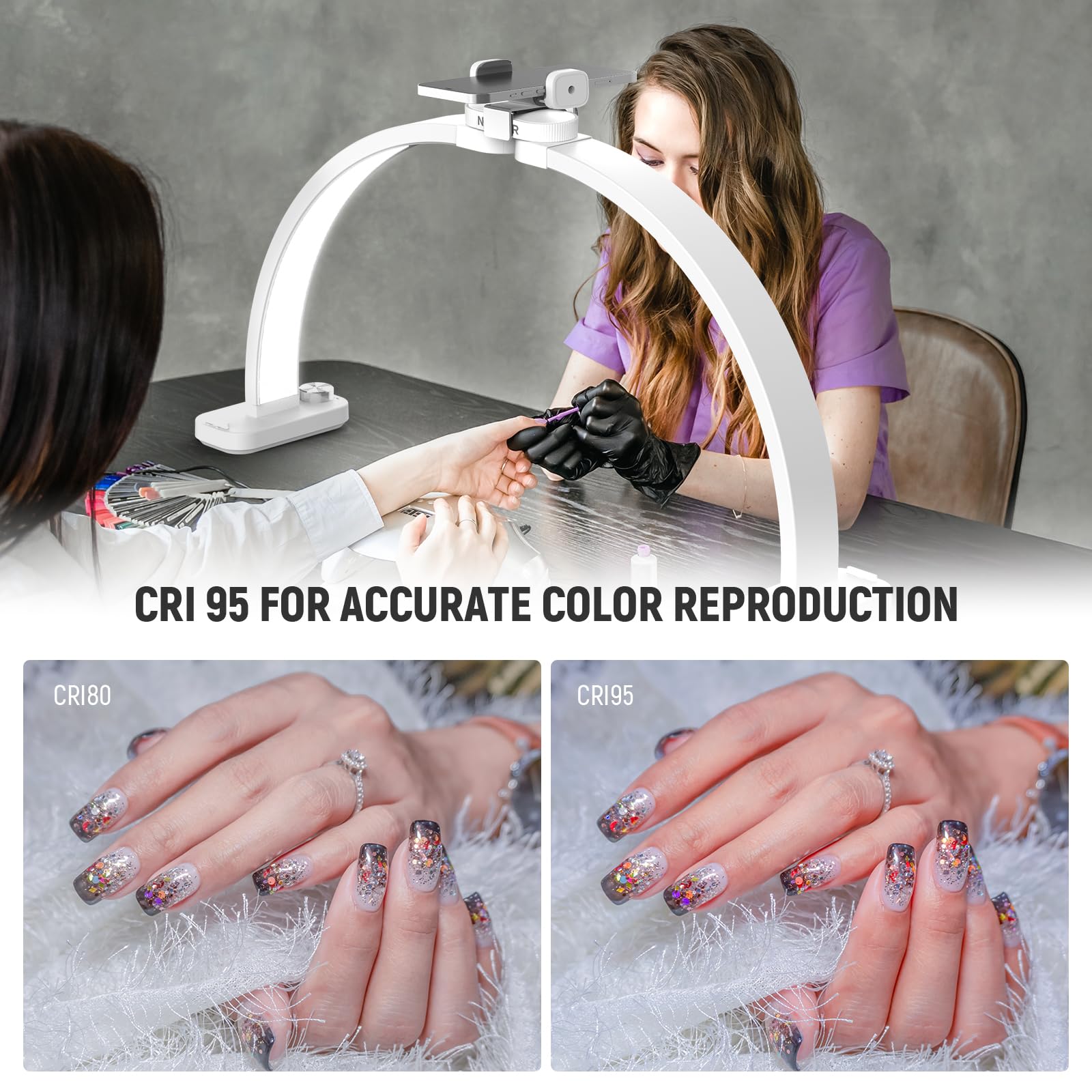 NEEWER HM01-D 3400 lux at 0.5 m for detailed manicure work