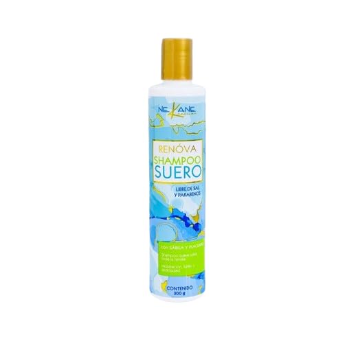 NE KANE CAPILAR Nekane Renova Shampoo bottle with aloe vera and placenta for hydrated, shiny hair.