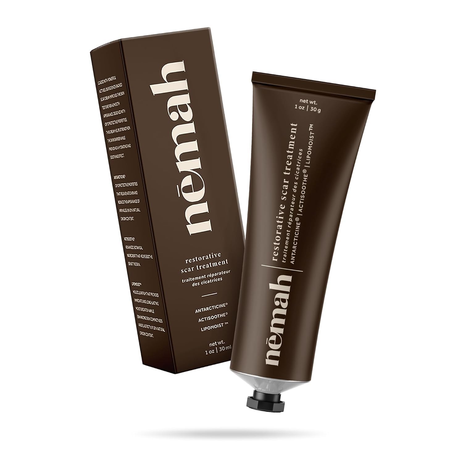 Nemah restorative-scar-cream bottle pour for soothing post-surgery care