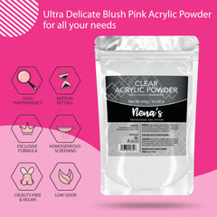 Nena's blush pink powder bottle for customizable nail art with vibrant color