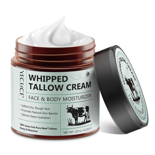 NenMaoKeNu beef tallow cream jar showcasing rich hydration for skin.