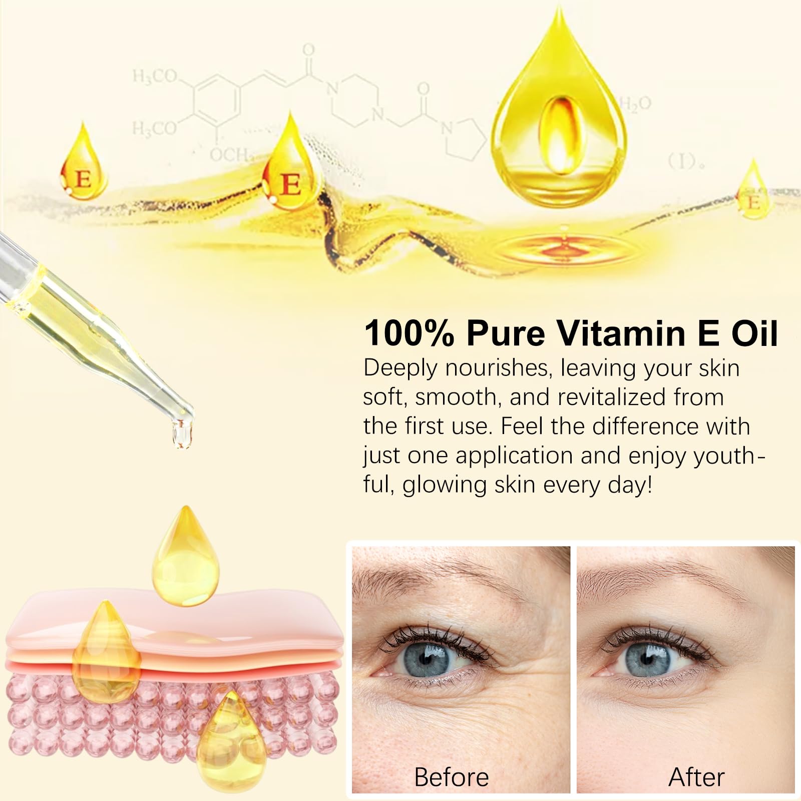 NenMaoKeNu Vitamin E Oil being gently applied to the face and neck for hydration