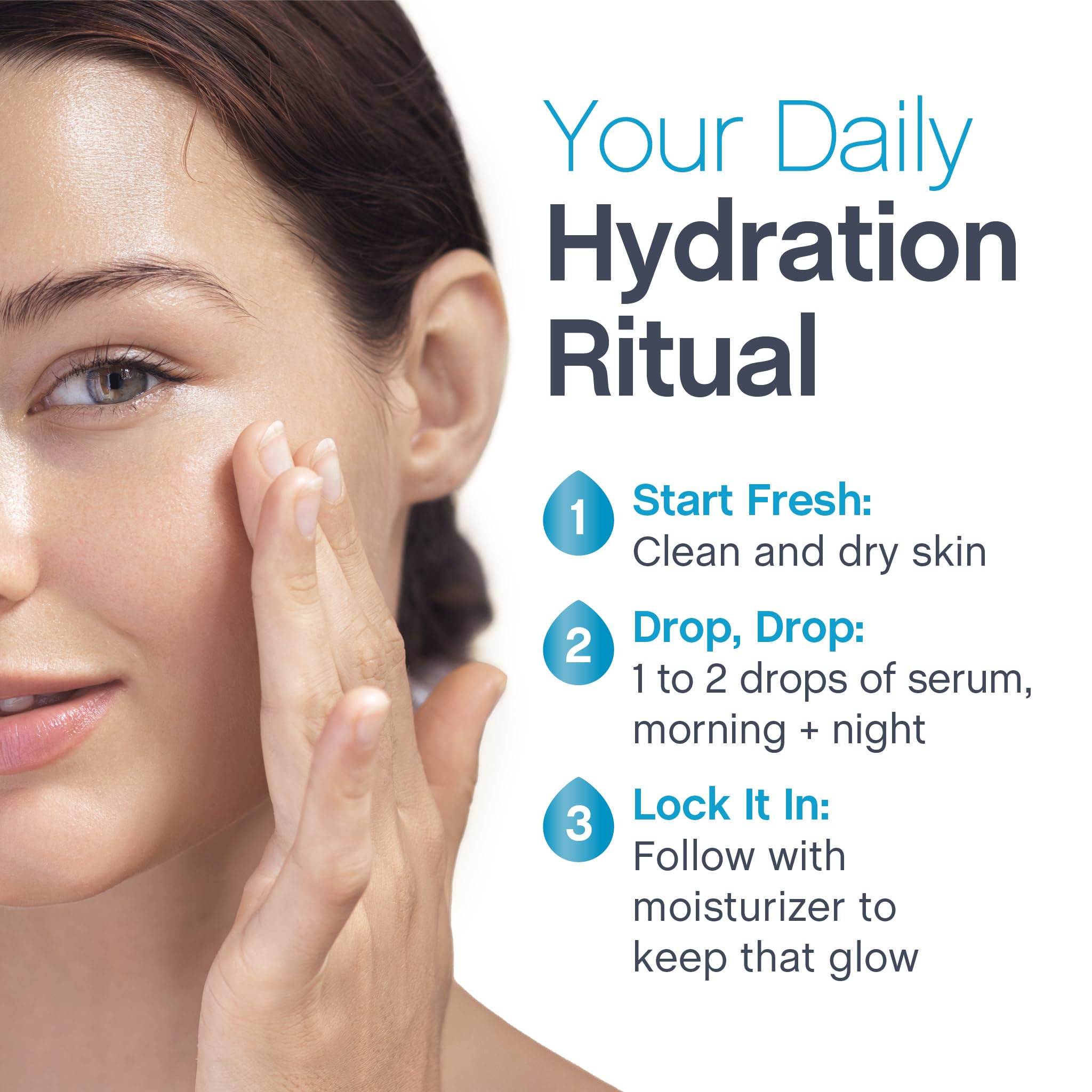 NeoCell serum preps skin for morning routine with quick absorption.