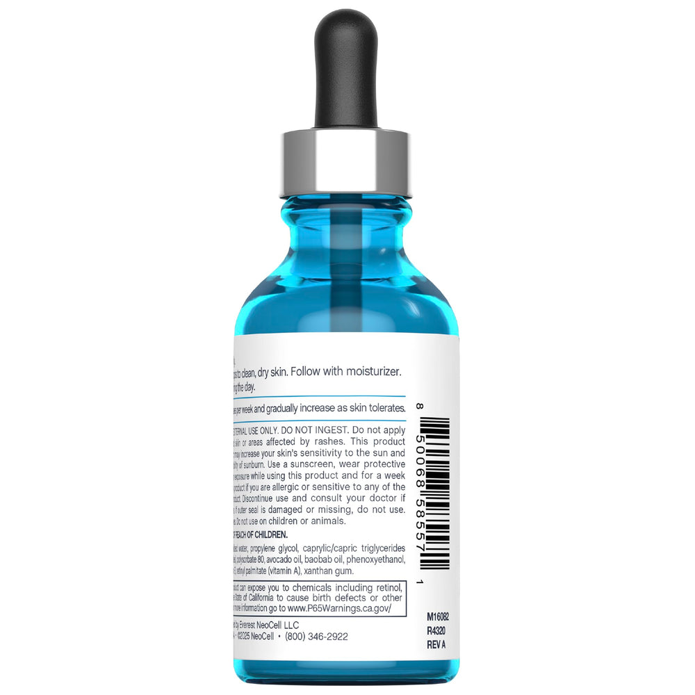 NeoCell retinol serum with avocado oil close-up showing nourishing ingredients