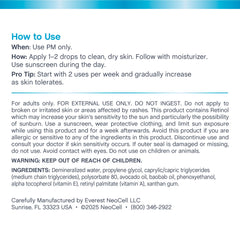 NeoCell retinol serum Baobab oil close-up highlighting skin support