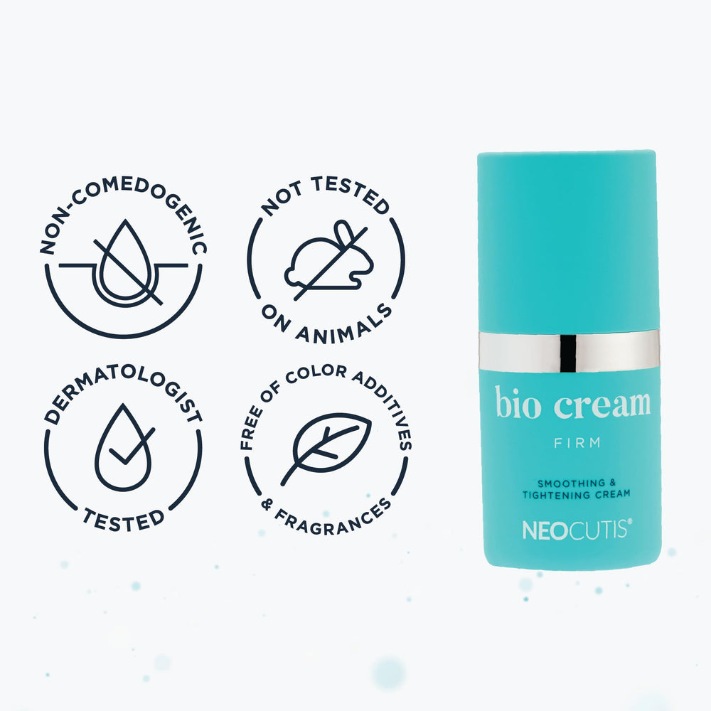 NEOCUTIS Bio Cream Firm ingredients label closeup showing Niacinamide and oils.