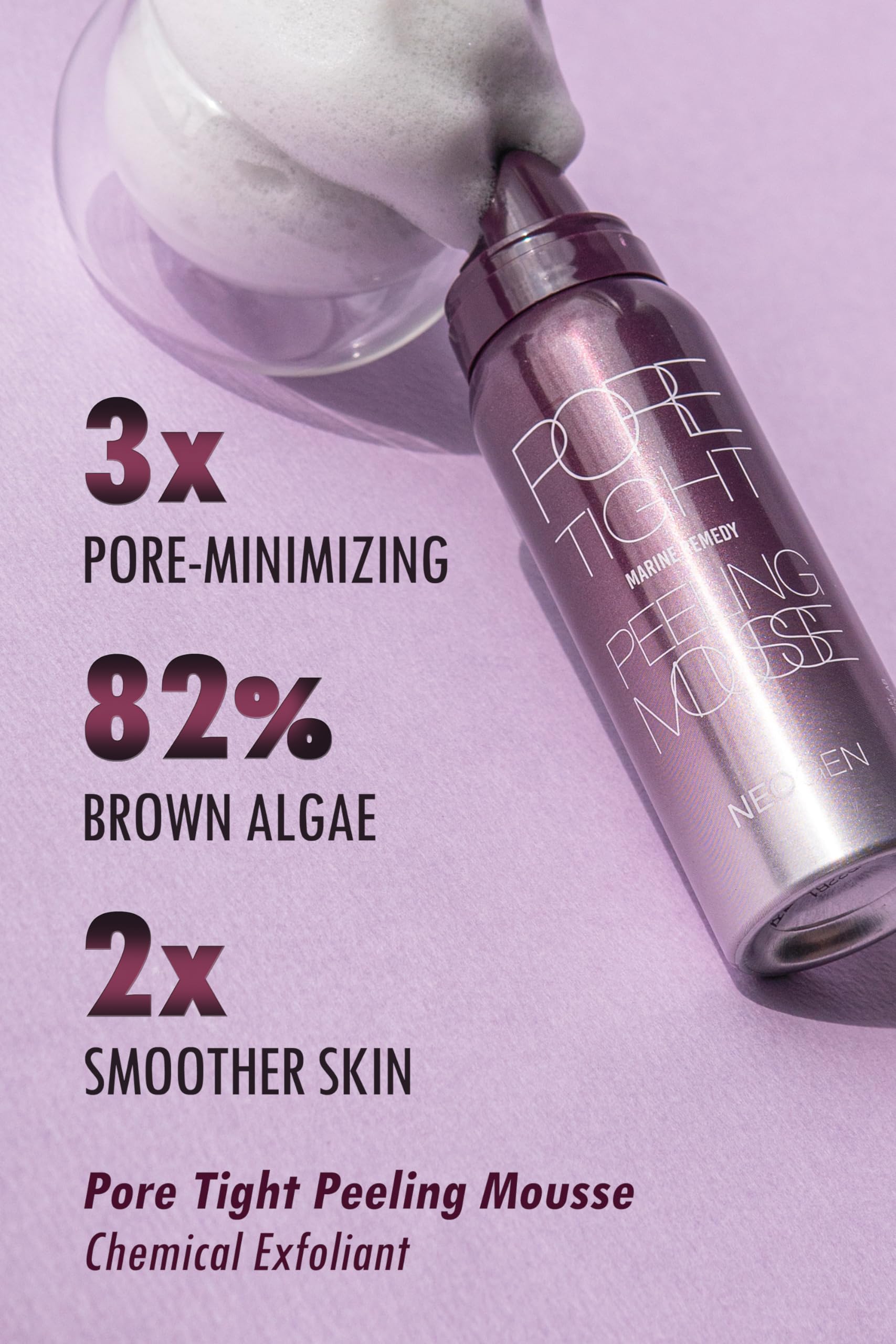 NEOGEN code9 Pore Tight Mousse texture close-up highlighting exfoliating action