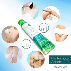 NEOMEN Hair Removal Cream with Aloe Vera moisturizes skin during use.