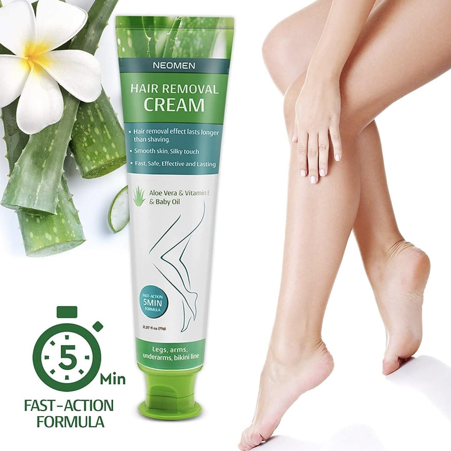 NEOMEN Hair Removal Cream vitamin E supports skin comfort after depilation.