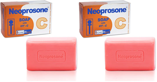 Neoprosone Skin Brightening Soap bar closeup for gentle cleansing and exfoliation.