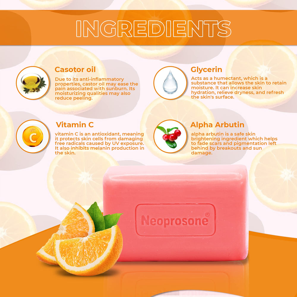 Neoprosone Skin Brightening Soap pack two-front view for convenient daily use.