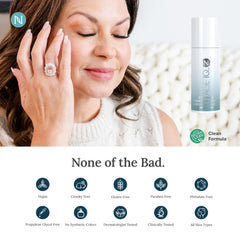 NEORA Age IQ Eye Serum ingredient highlight features hyaluronic acid and aloe for lasting moisture.
