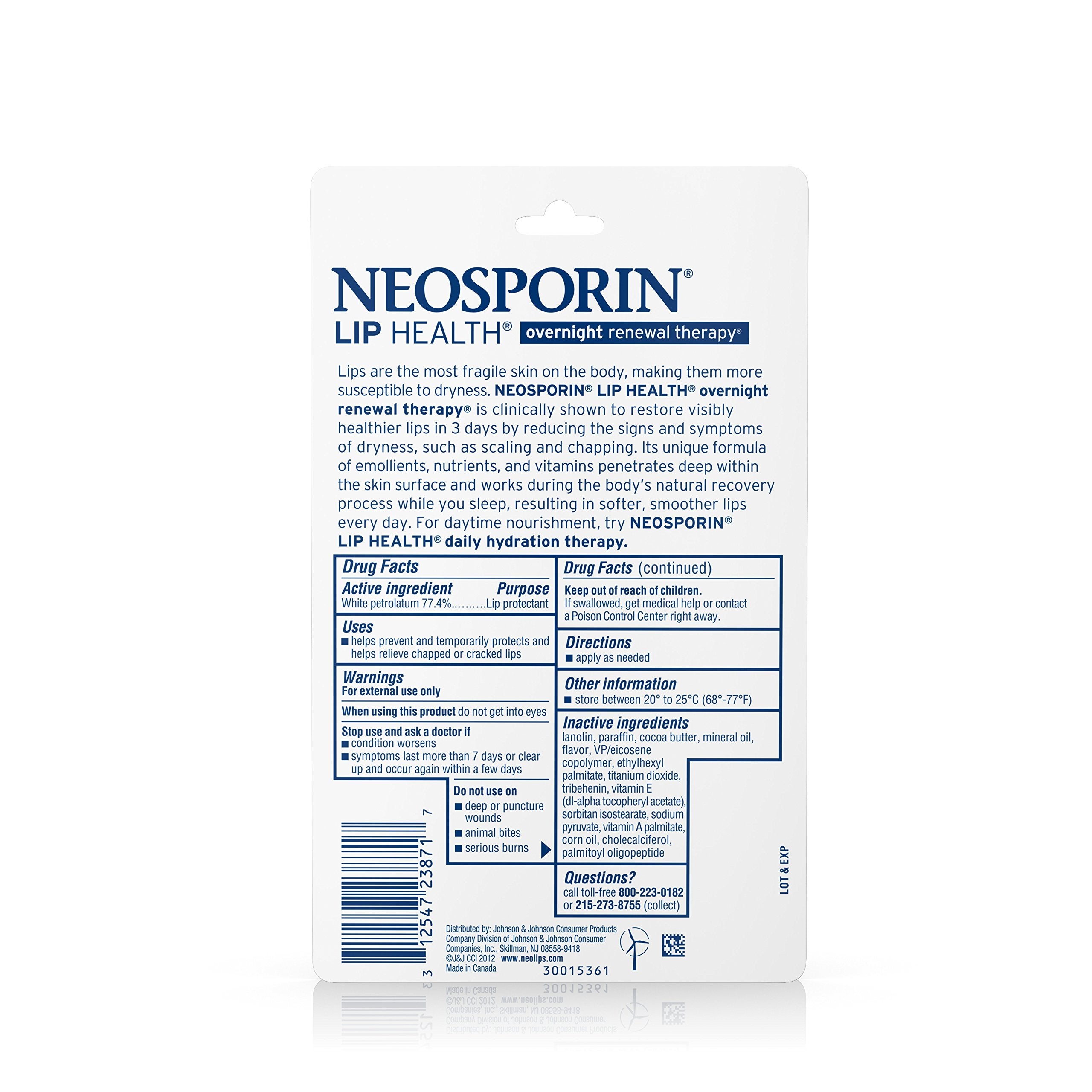 Close-up of Neosporin Lip Health texture on lip surface