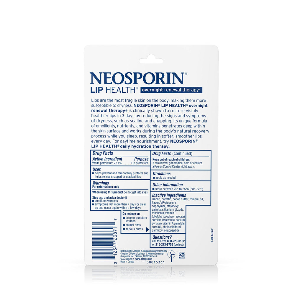 Close-up of Neosporin Lip Health texture on lip surface