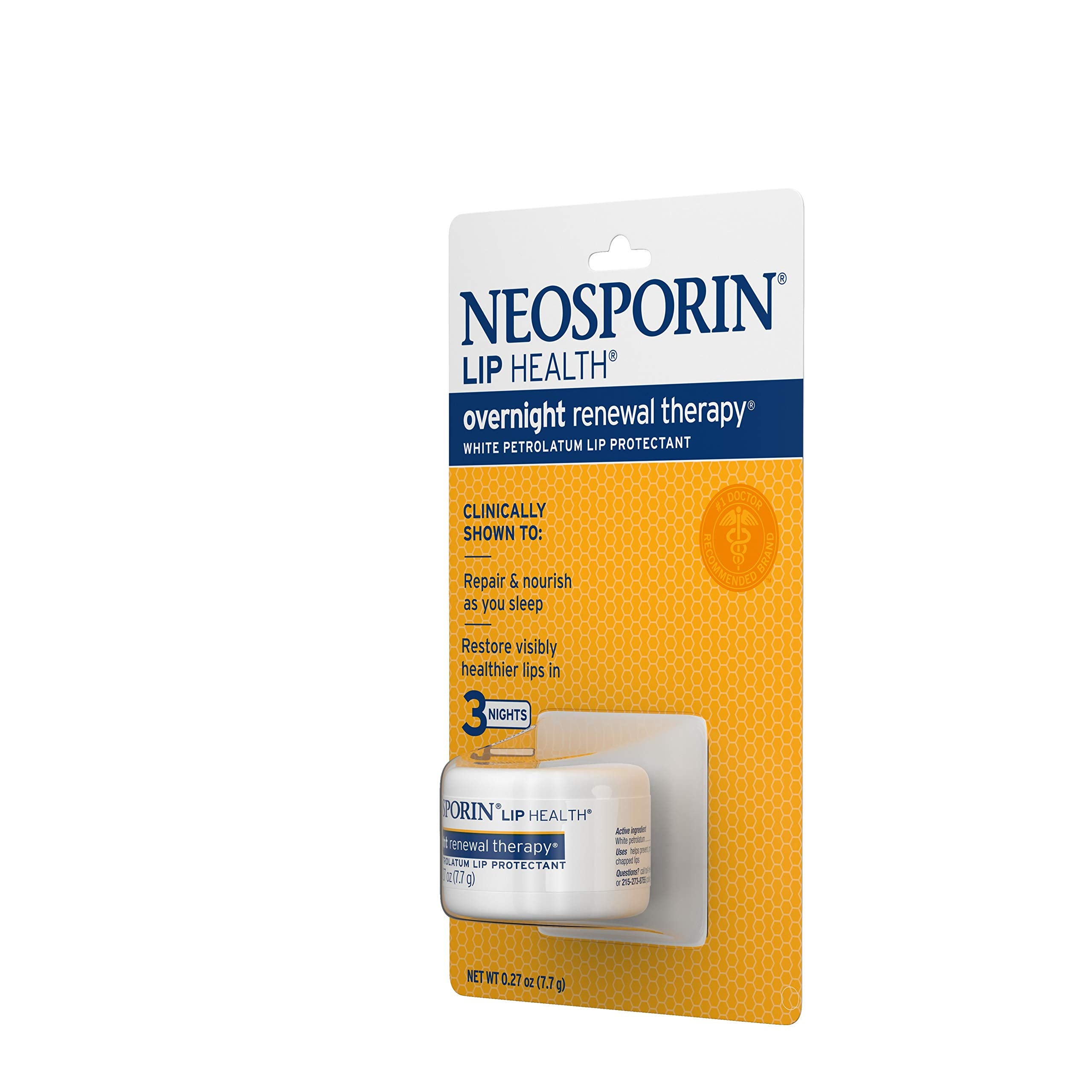 Applying Neosporin Lip Health Overnight Renewal Therapy before bed.