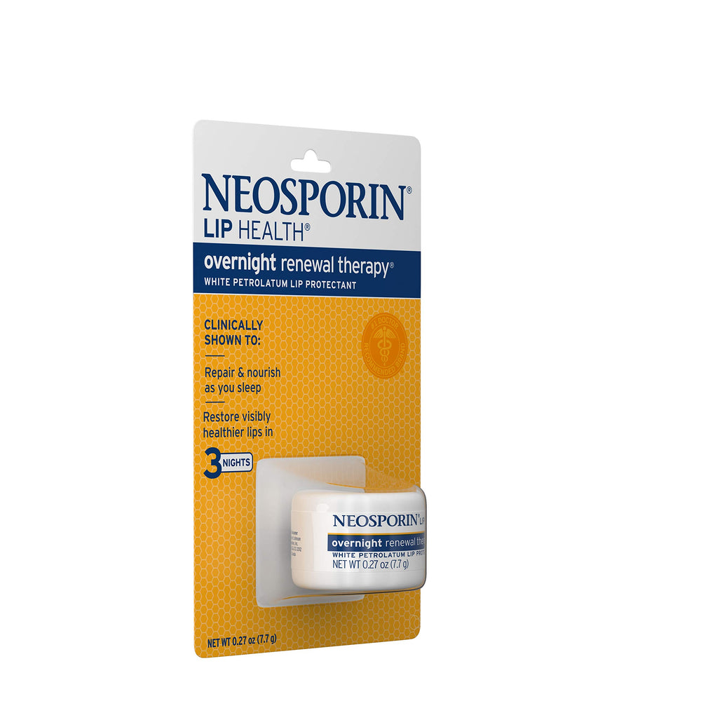 Neosporin Lip Health Overnight Renewal Therapy tube top view.