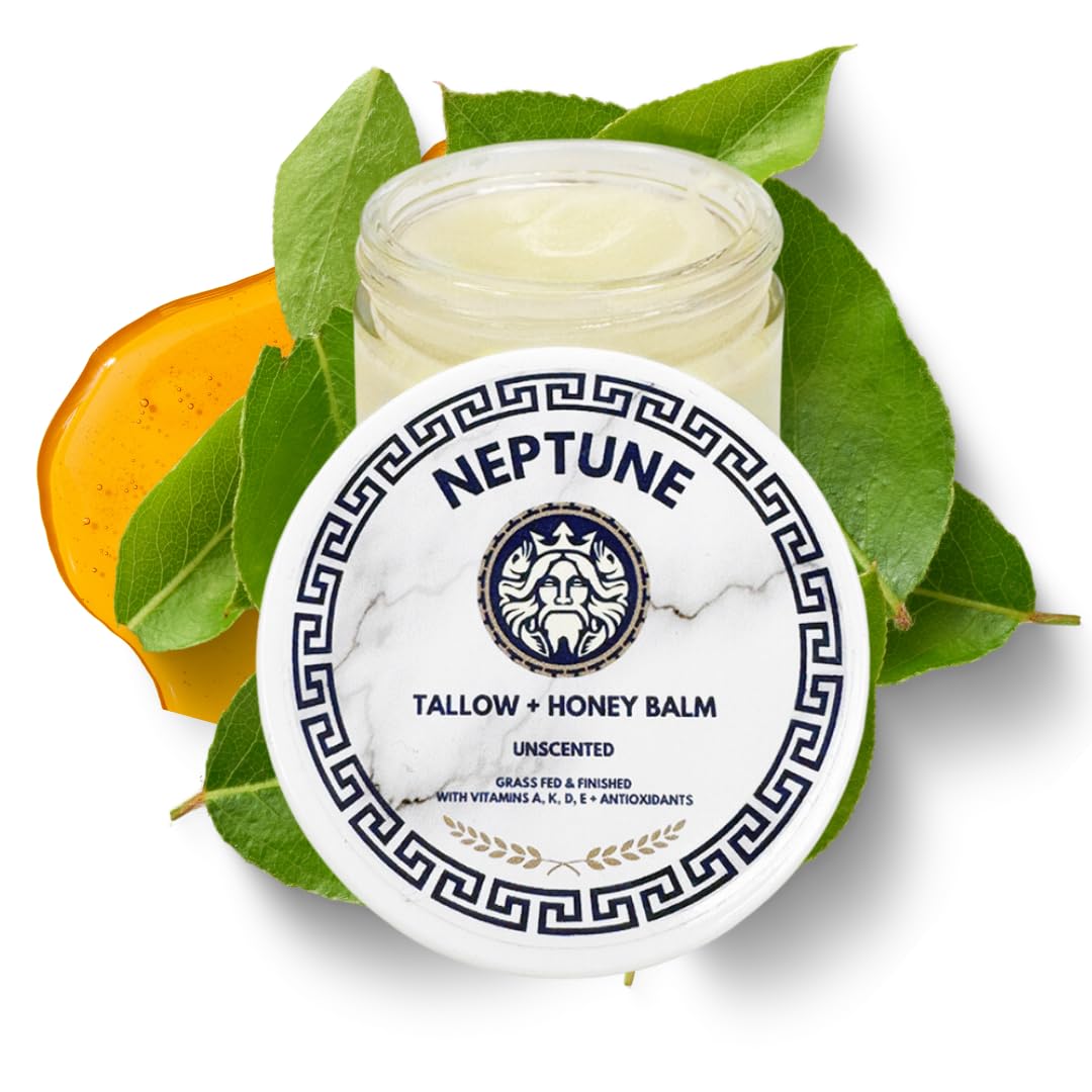 Neptune Health balm jar front view, unscented skincare for face and body