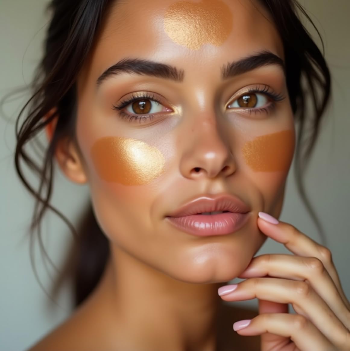 Nerium Glow Bronzing Drops on the face provides fragrance-free, natural-looking glow.