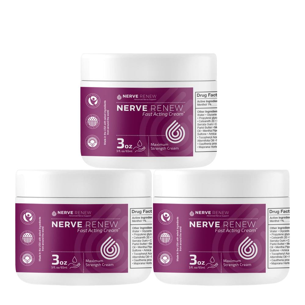 NERVE RENEW fast-acting cream jar front for targeted nerve support.