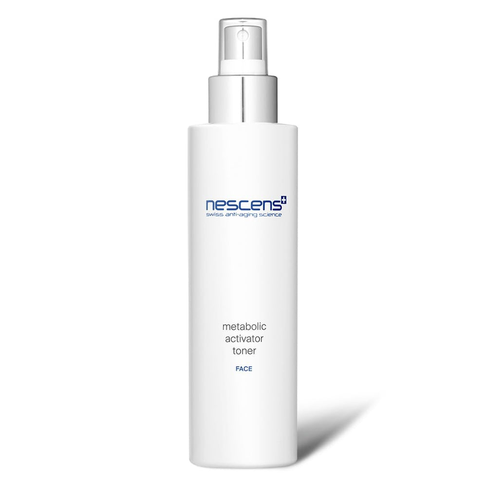 Nescens Metabolic Activator Toner bottle promotes skin balance and refined texture.