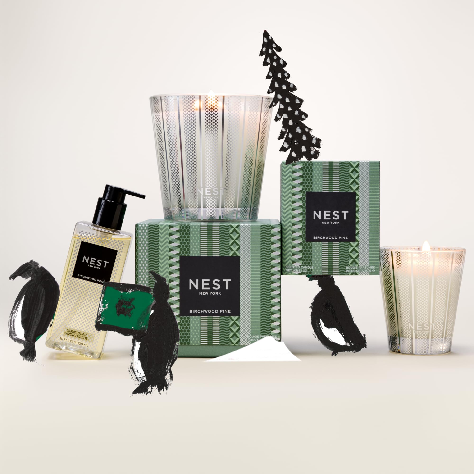 NEST New York Birchwood Pine packaging display, perfect for gifting or guest bathroom setups.