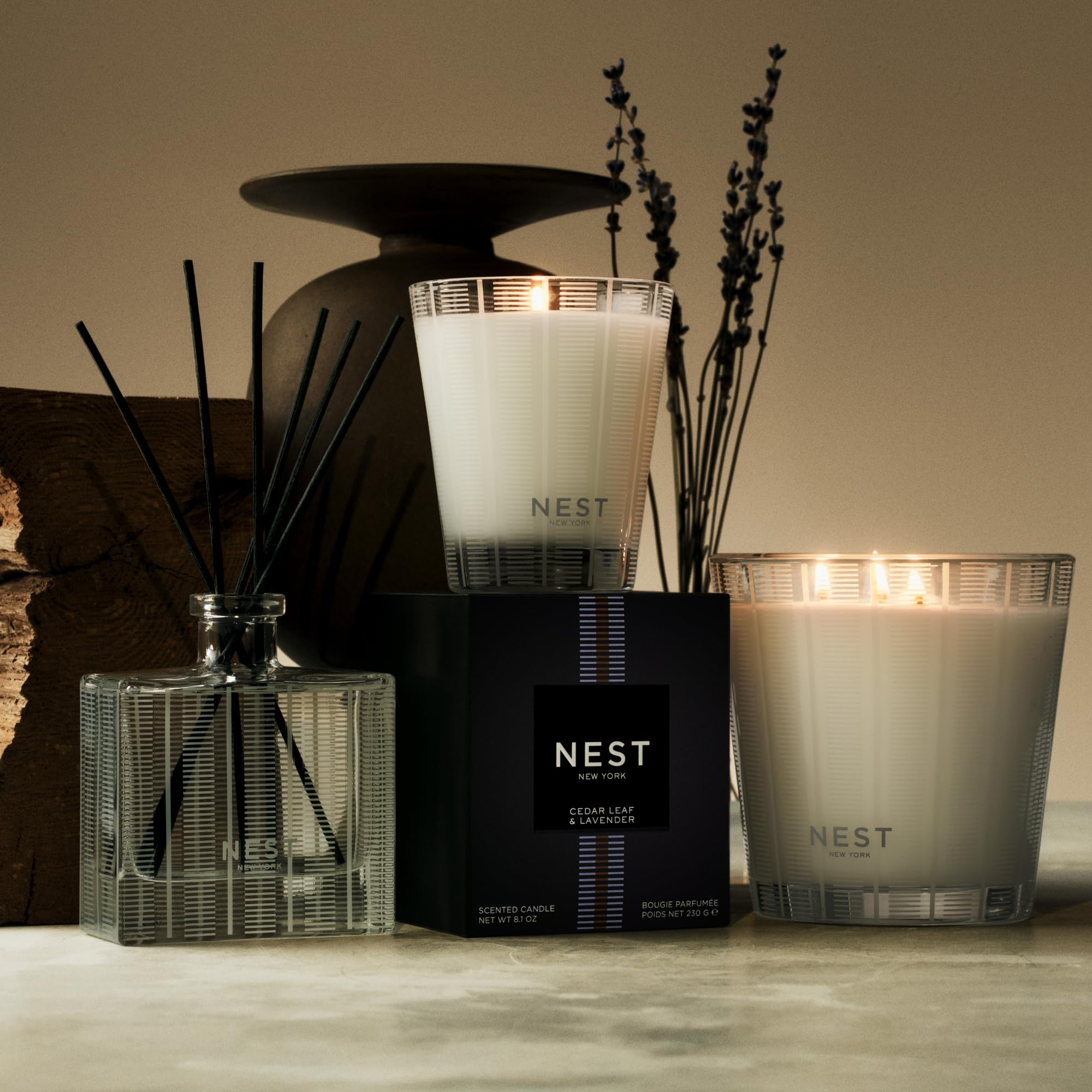 NEST New York Cedar Leaf and Lavender label on elegant packaging.