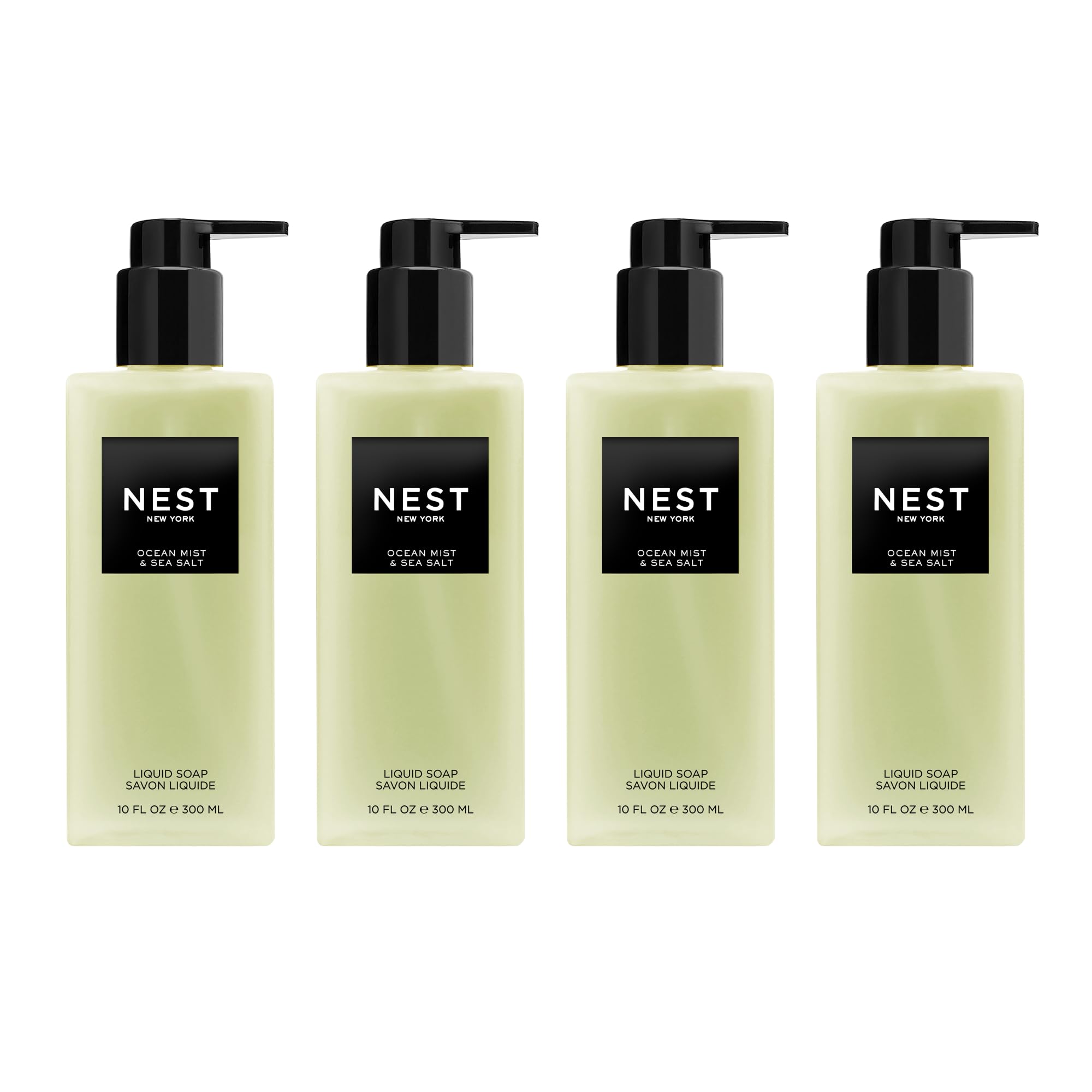 NEST New York Ocean Mist liquid soap bottle pour, refreshing cleanse for hands